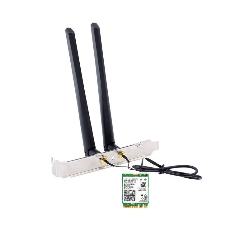 OKN AX210NGW DTK WiFi Card WiFi 6E Supports 6GHz, 2230, 2x2 AX+BT 5.3+Tri-Band, Includes RF Cable (11 inch), 5dBi High Gain Antennas and Low-Profile Brackets - Image 1